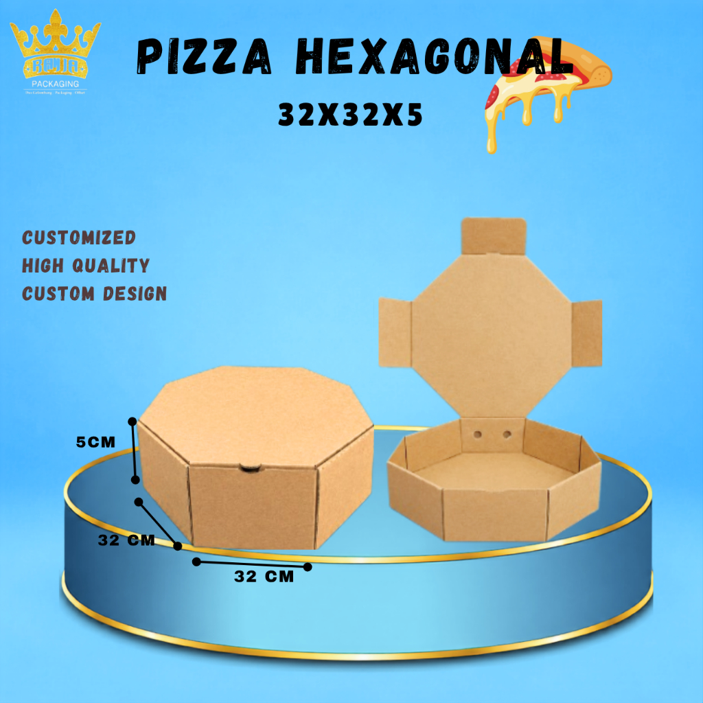 Kardus Pizza / Bok Pizza Hexagonal 32X32X5cm