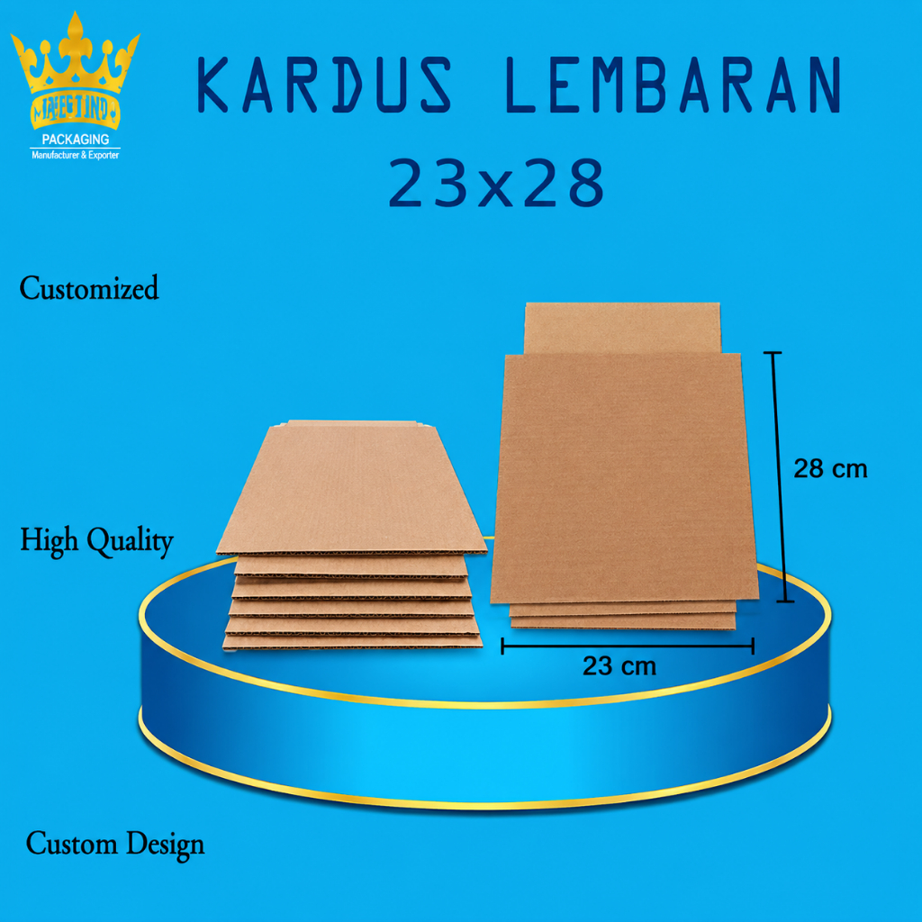 Kardus Lembaran Single Wall Polos 23x28cm
