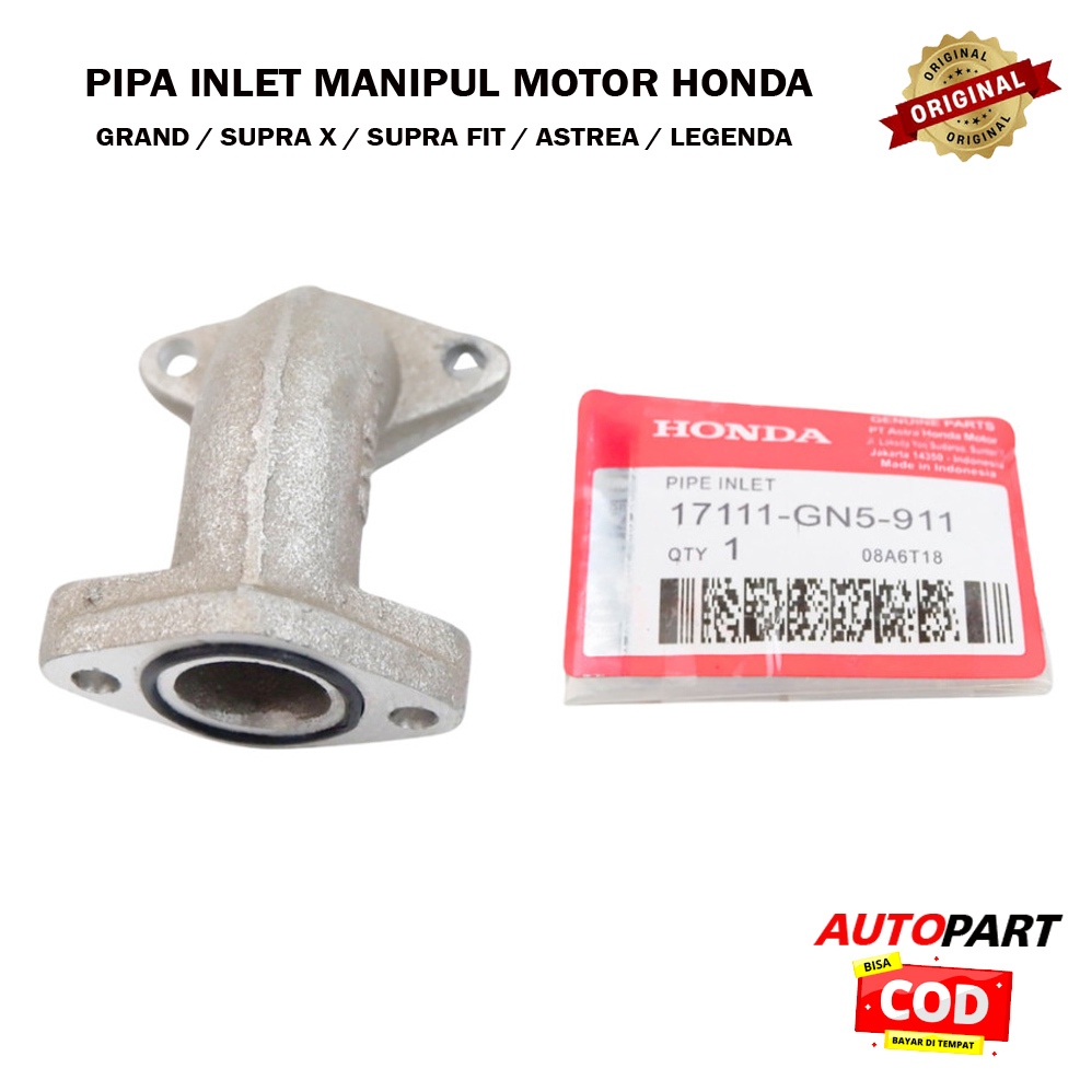 Manipul Pipa Inlet GN5 Honda Grand Motor Supra Manipol 17111-GN5-911