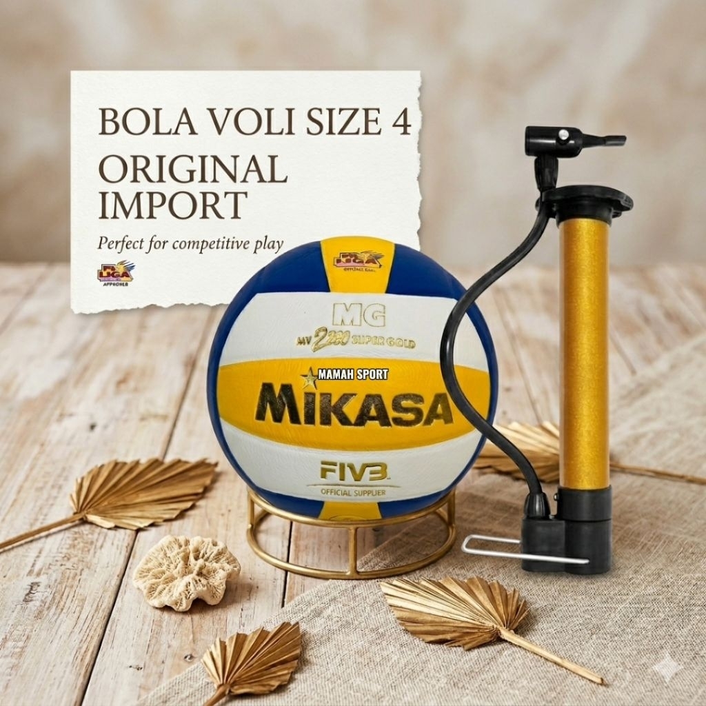 BOLA VOLI VOLLY MIKASA SIZE 4 SUPERGOLD - BOLA VOLLEY SUPER GOLD - MAMAH SPORT
