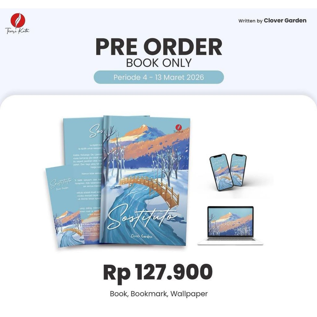 Buku Novel Sostituto by Clover Garden - PO Teori SOFTCOVER
