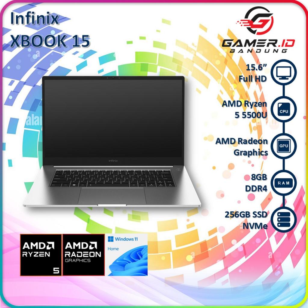 INFINIX XBOOK 15 RYZEN 5 5500U 8GB 256GB 15.6" FULL HD IPS