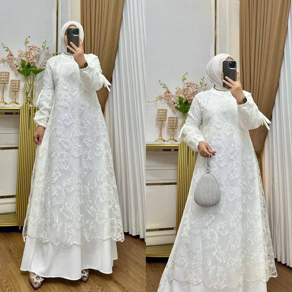 GAMIS ALESHA - Gamis Marbella Jumbo LD 130cm / GAMIS MODERN / GAMIS TILLE / GAMIS TERBARU / GAMIS LE