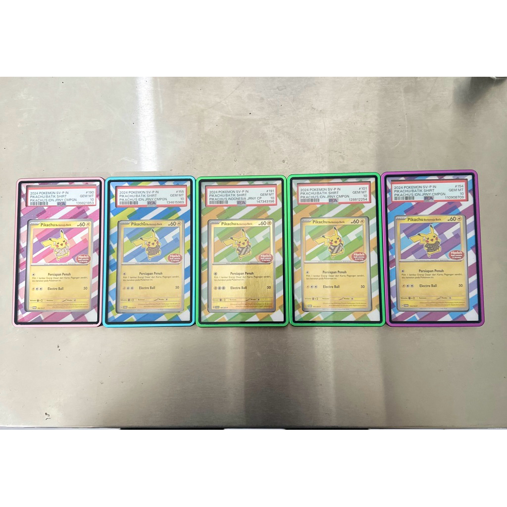2024 Pokemon Slab Pikachu Batik Set Non Seq PSA10 Japan