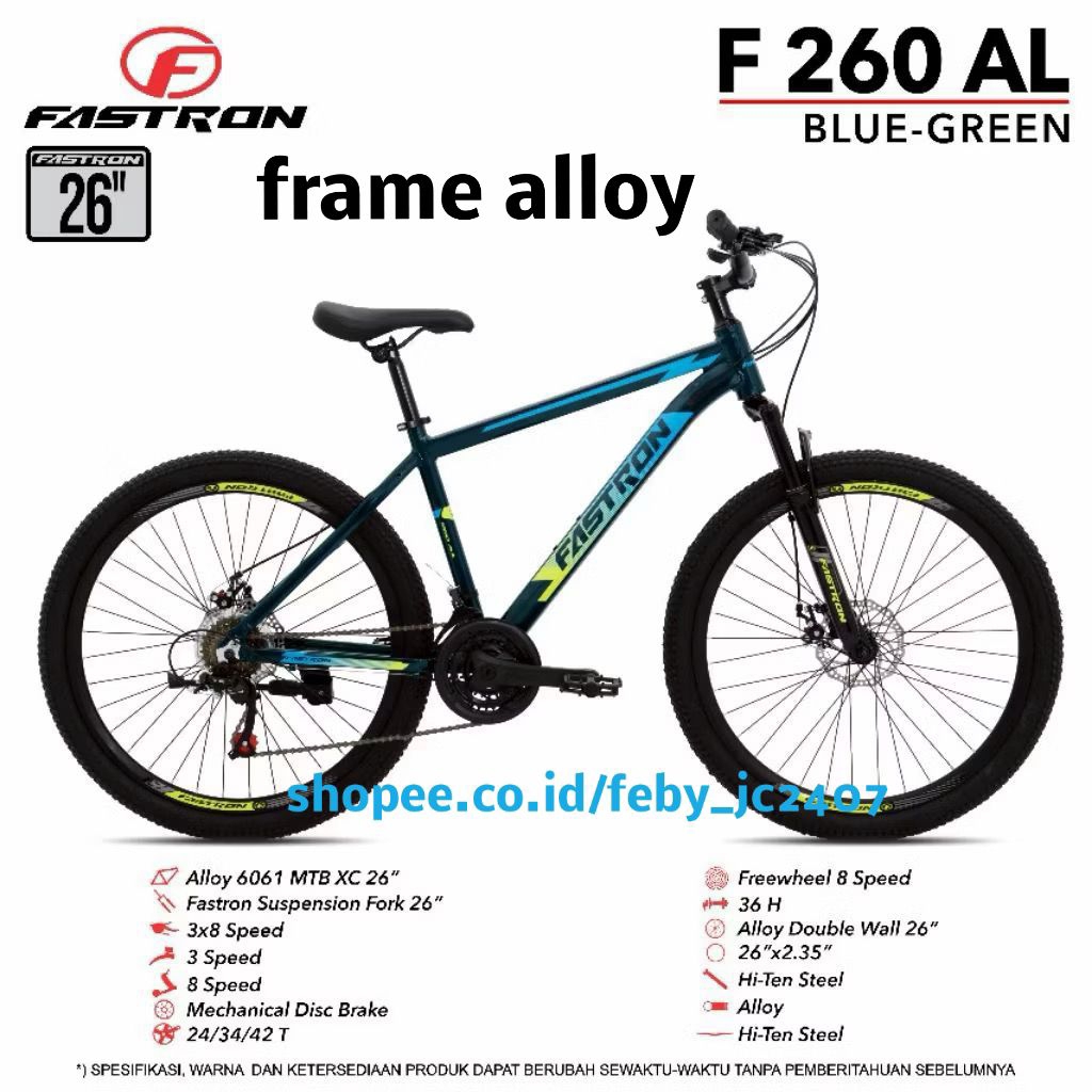 Sepeda gunung mtb fastron 26 inch F 260 AL frame alloy