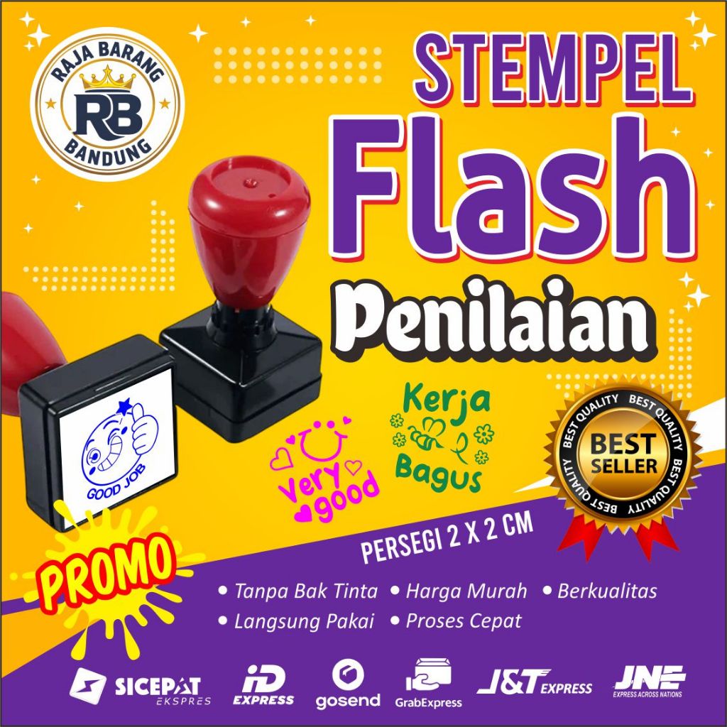 STEMPEL PENILAIAN PERSEGI 2 x 2 CM LENGKAP  STAMPEL NILAI GURU PAUD, TK SD SMP SMA