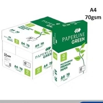 (RIM 500 LEMBAR)Kertas HVS PUTIH A4 PAPERLINE GREEN 70GSM/70GRAM
