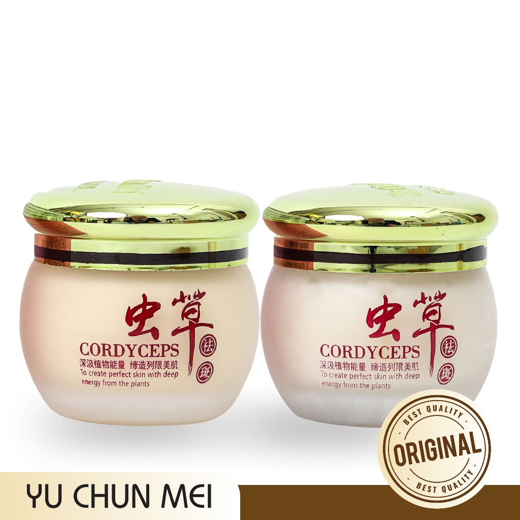 YU CHUN MEI Cordyceps Lightening Day & Night Cream [DUO SET] - Paket Skincare Cream Siang Malam Penc