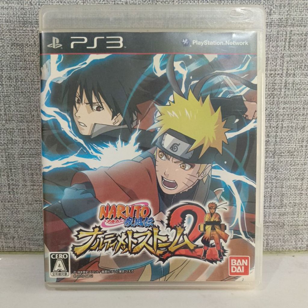 BD CD KASET ORIGINAL PS3 Naruto ultimate Ninja storm 2 JPN BAHASA Jepang LENGKAP MANUAL Book