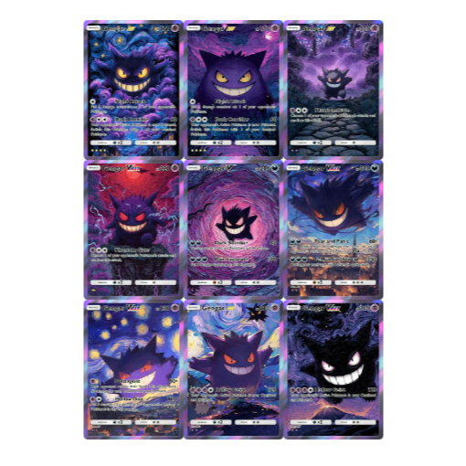 Pokemon Cards Rare Holo Gengar Cards Van Gogh The Starry Night Series Pokemon PTCG Cards Collection 
