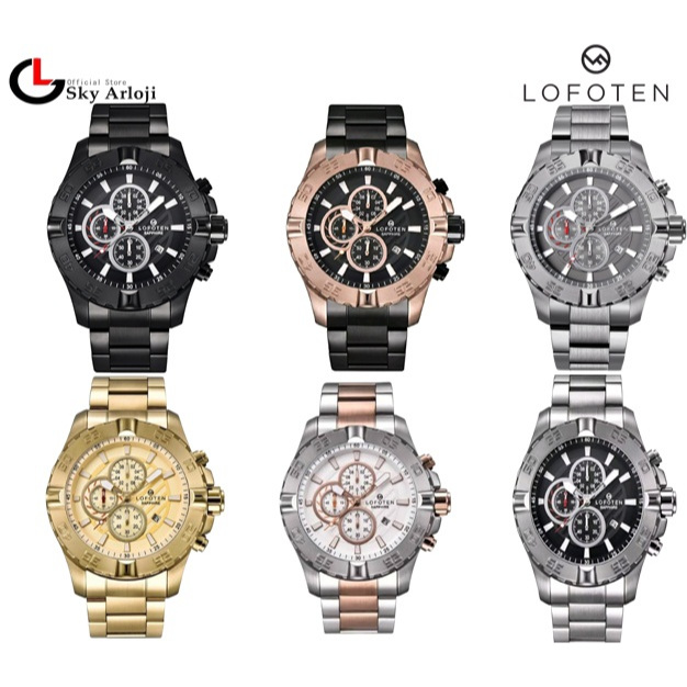 LOFOTEN 6512 Jam Tangan Pria Chronograph Stainless Steel Sapphire Glass