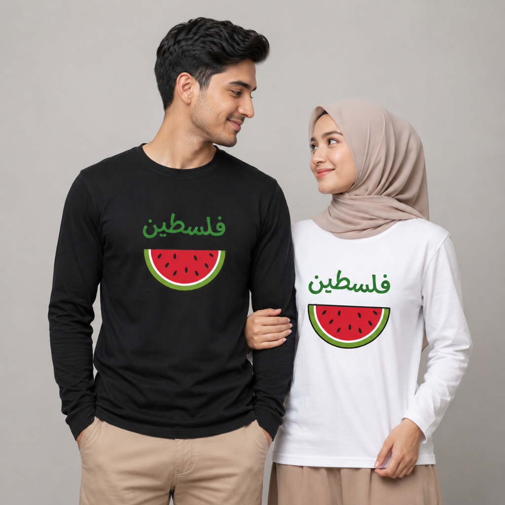 Shirt kaos palestina, kaos semangka palestina, kaos lengan panjang palestina, kaos combed 30s, kaos 