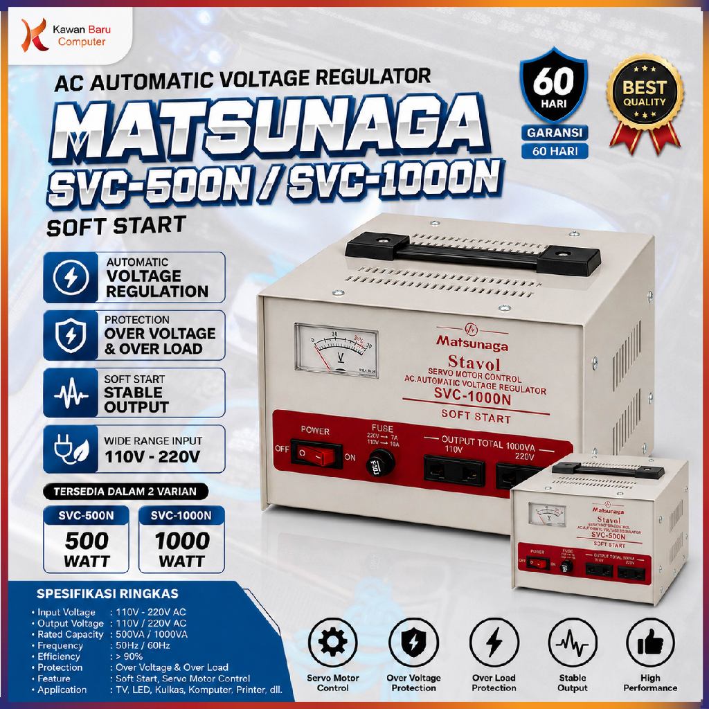 Stavol Stabilizer Matsunaga 500 watt Bandung