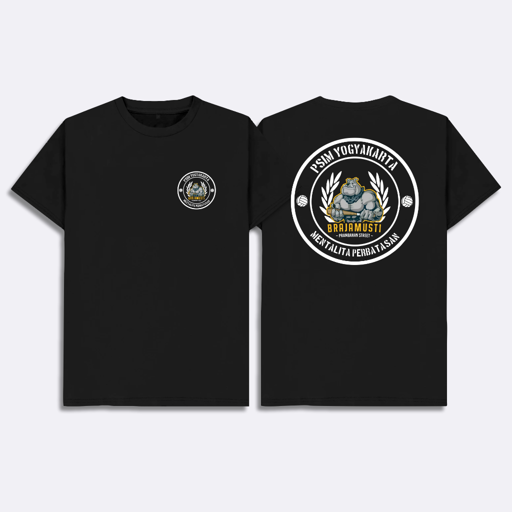 Kaos Brajamusti Mentalita Perbatasan Baju Distro Bola PSIM Yogyakarta