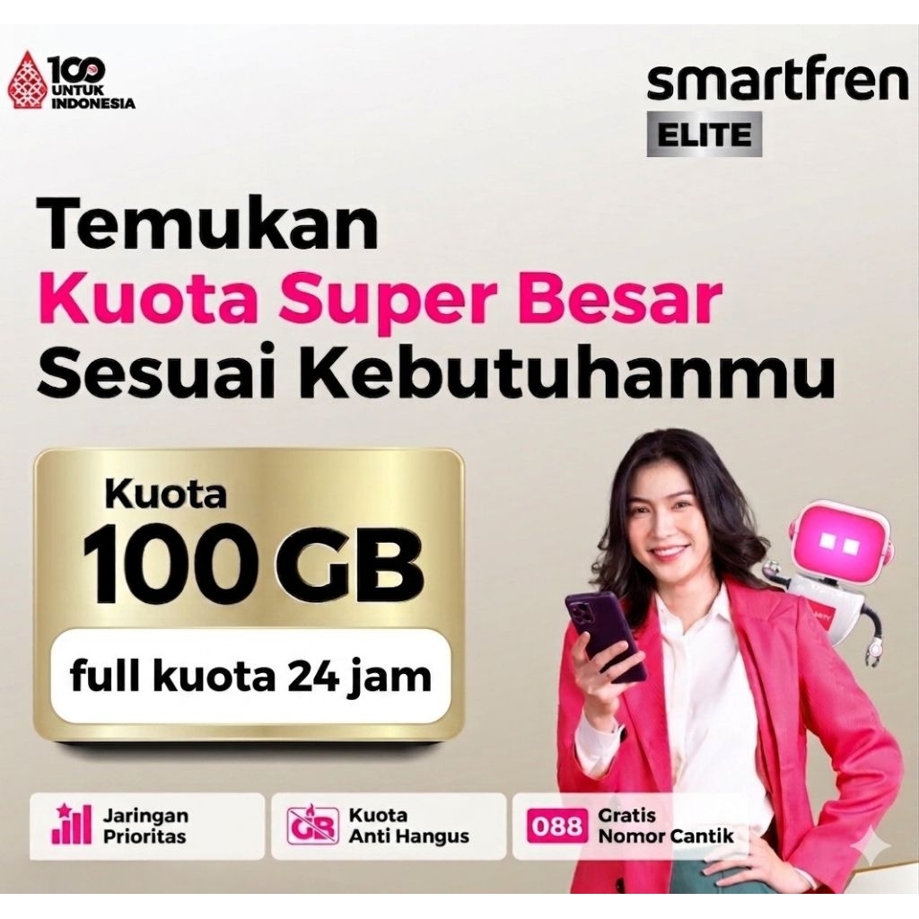 Kartu Perdana Kuota 100GB Smartfren Elite
