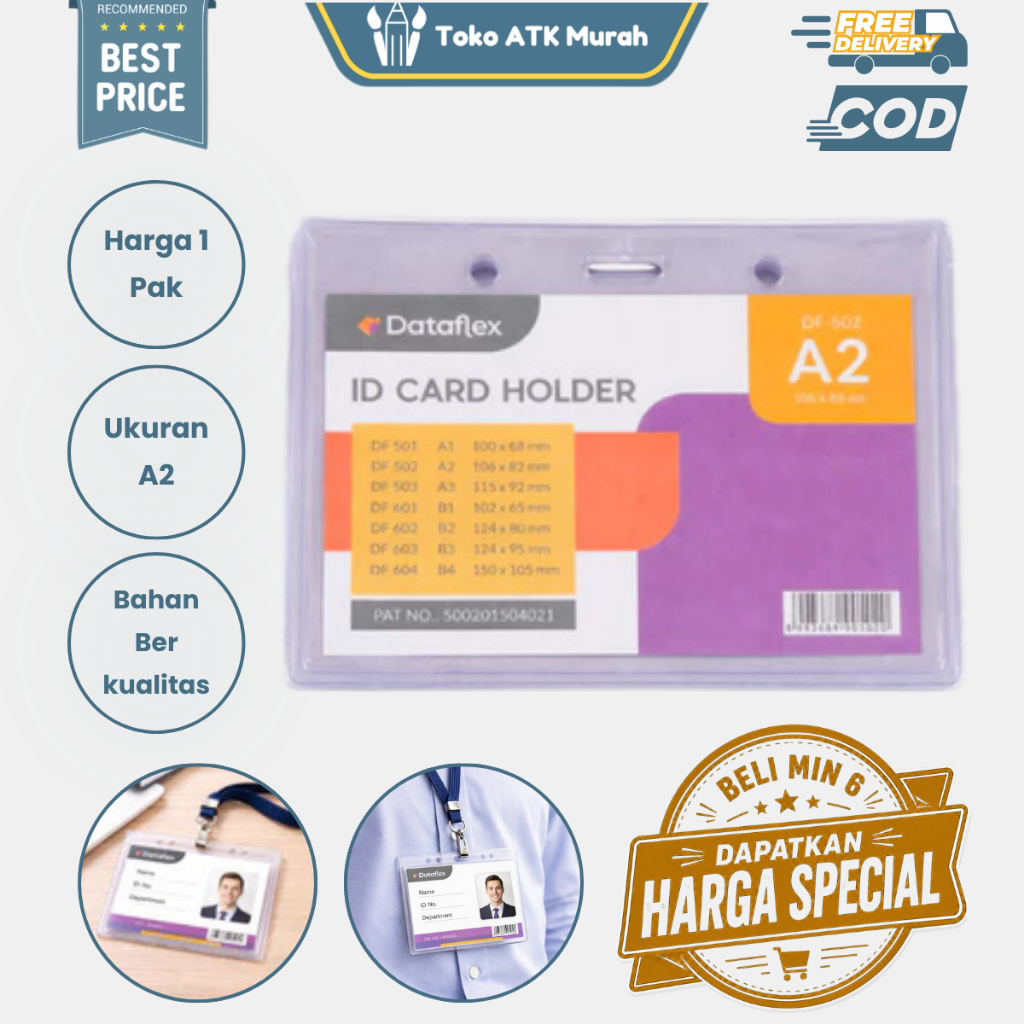 Plastik Id Card Case A2 | Plastik Name Tag / Plastik Nama Landscape