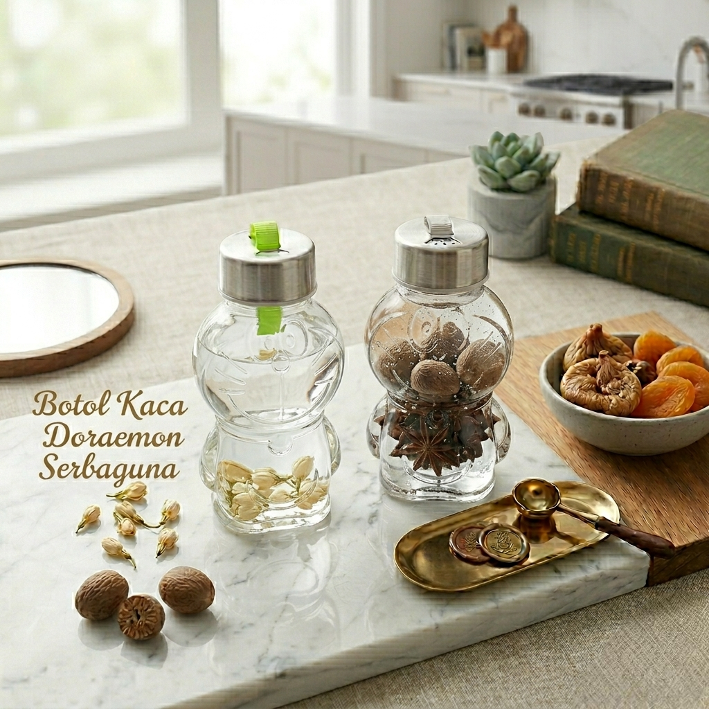 BOTOL KACA DORAEMON-BOTOL KACA MINI-BOTOL KACA SERBAGUNA