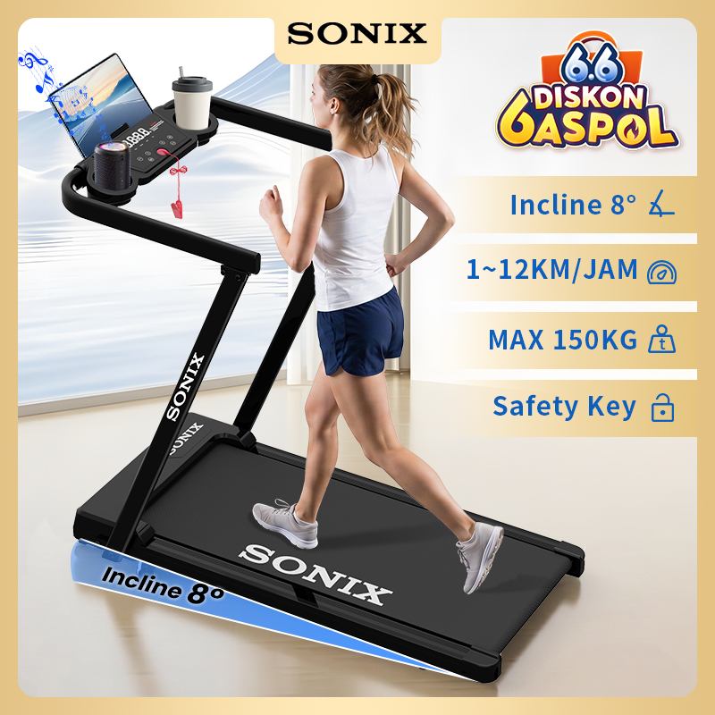 Sonix Z Model Incline Electric Treadmill STR07 Listrik Foldable Walking Pad Safety Key Low Power Ala