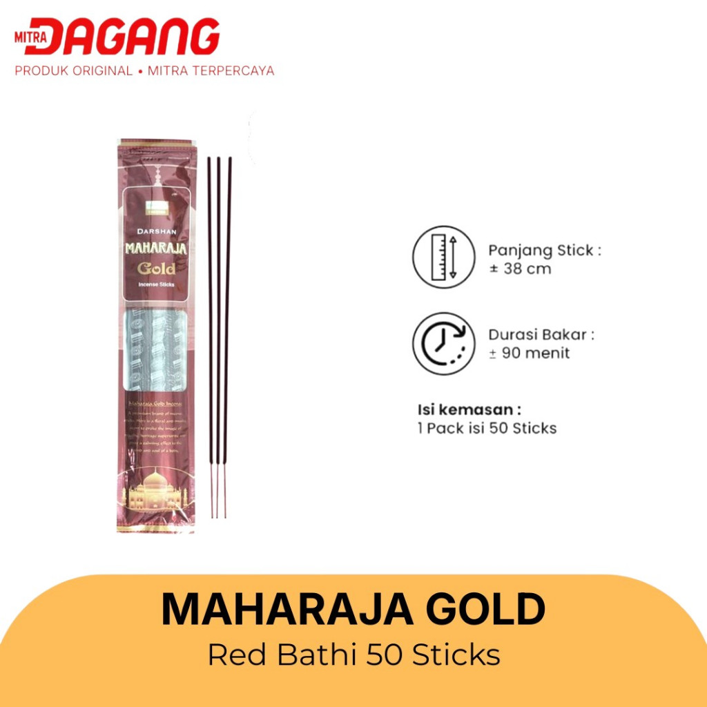 Hio Dupa Red Bathi Maharaja Gold By Darshan isi 50 sticks