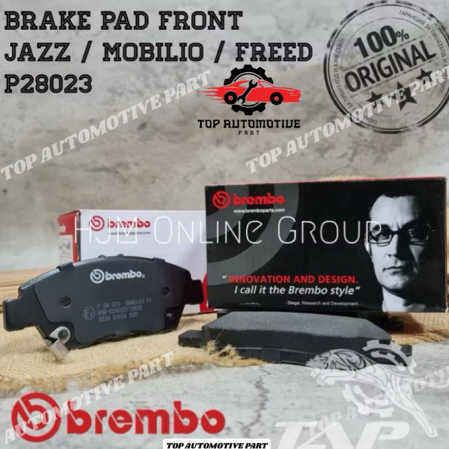 BRAKE DISC PAD KAMPAS REM DEPAN HONDA JAZZ MOBILIO FREED P28023 BREMBO ORIGINAL