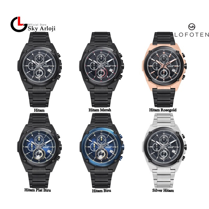 LOFOTEN 6538 Jam Tangan Pria Chronograph+Extra Strap Sapphire Glass