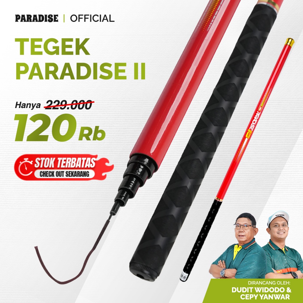 Paradise - New Tegek Pancing Paradise II Fiber Coating Carbon | Ringan dan Kuat | Elegant Semua Ukur