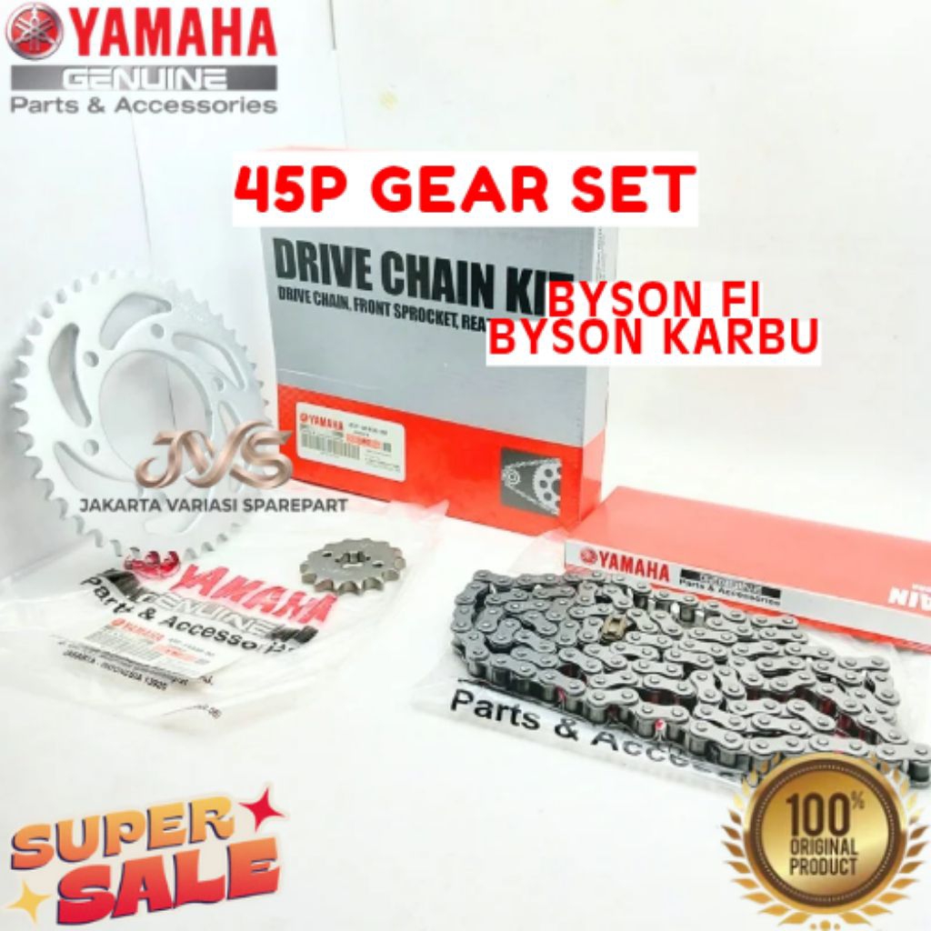 GEAR SET KODE 45P, GEAR SET BYSON FI, GEAR SET BYSON KARBU