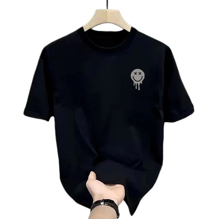 Kaos Pria Desain Sablon Smiley Minimalis Kekinian