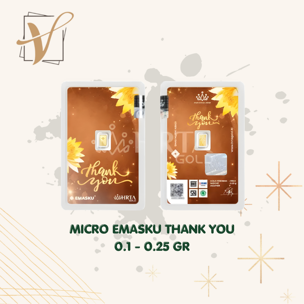 Logam Mulia Micro Gold Emasku Thank You 01 0.1gram dan 0.25gram
