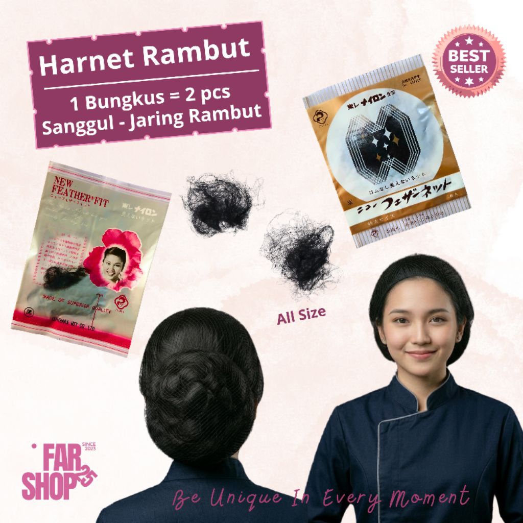 Harnet Rambut Sanggul Jaring Rambut Isi 2 Pcs Kuat Nyaman Murah Praktis Wisuda Pramugari Salon Penat