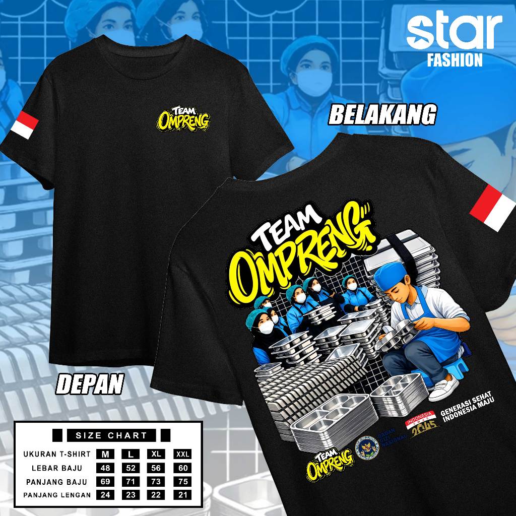 Kaos Tim Ompreng MBG 2 Kaos Distro Tim Logistik Makan Bergizi MBG GANK Ompreng Bahan adem halus