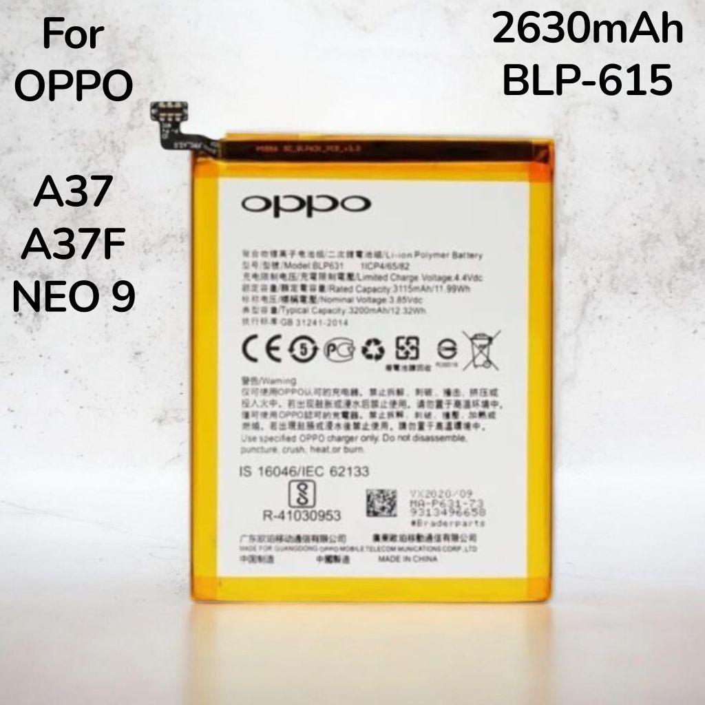 BATERAI OPPO A37 | A37F | Neo 9 ORIGINAL 2630mAh BLP-615