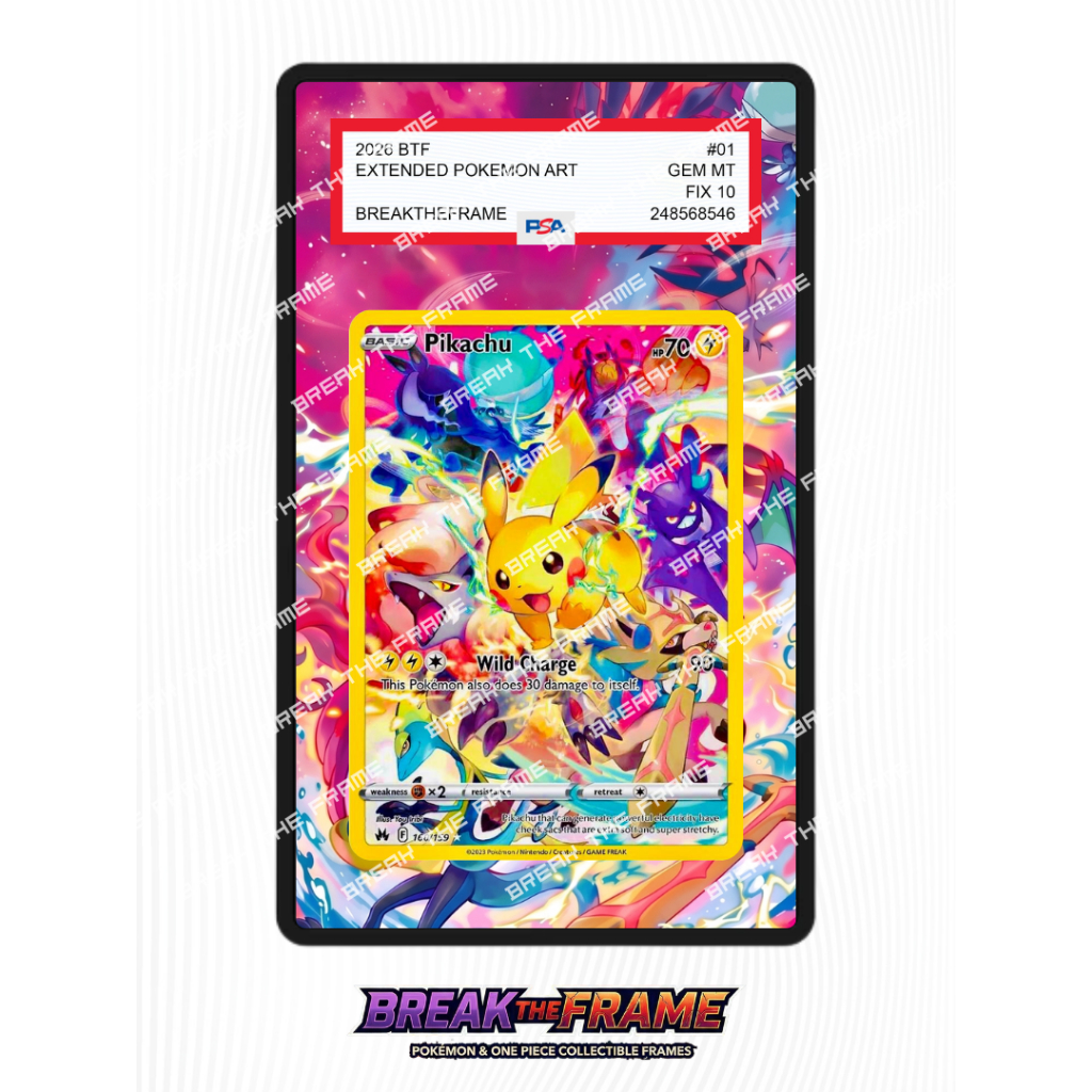 Pikachu - Crown Zenith #160 - Extended Art Pokemon TCG for Slab Guard / Slab Sleeve