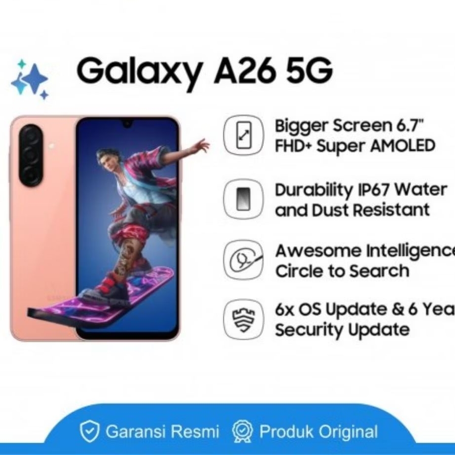 Samsung Galaxy A26 5G - RAM 8GB, 256GB, Baterai 5000mAh, 5G