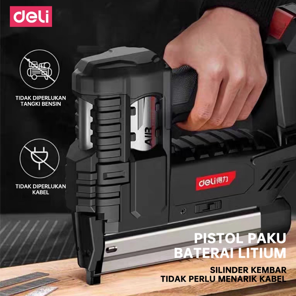 deli pelacak nailer/20VPistol paku udara baterai litium/alat nailer/Nailer pneumatik/Cordless Staple