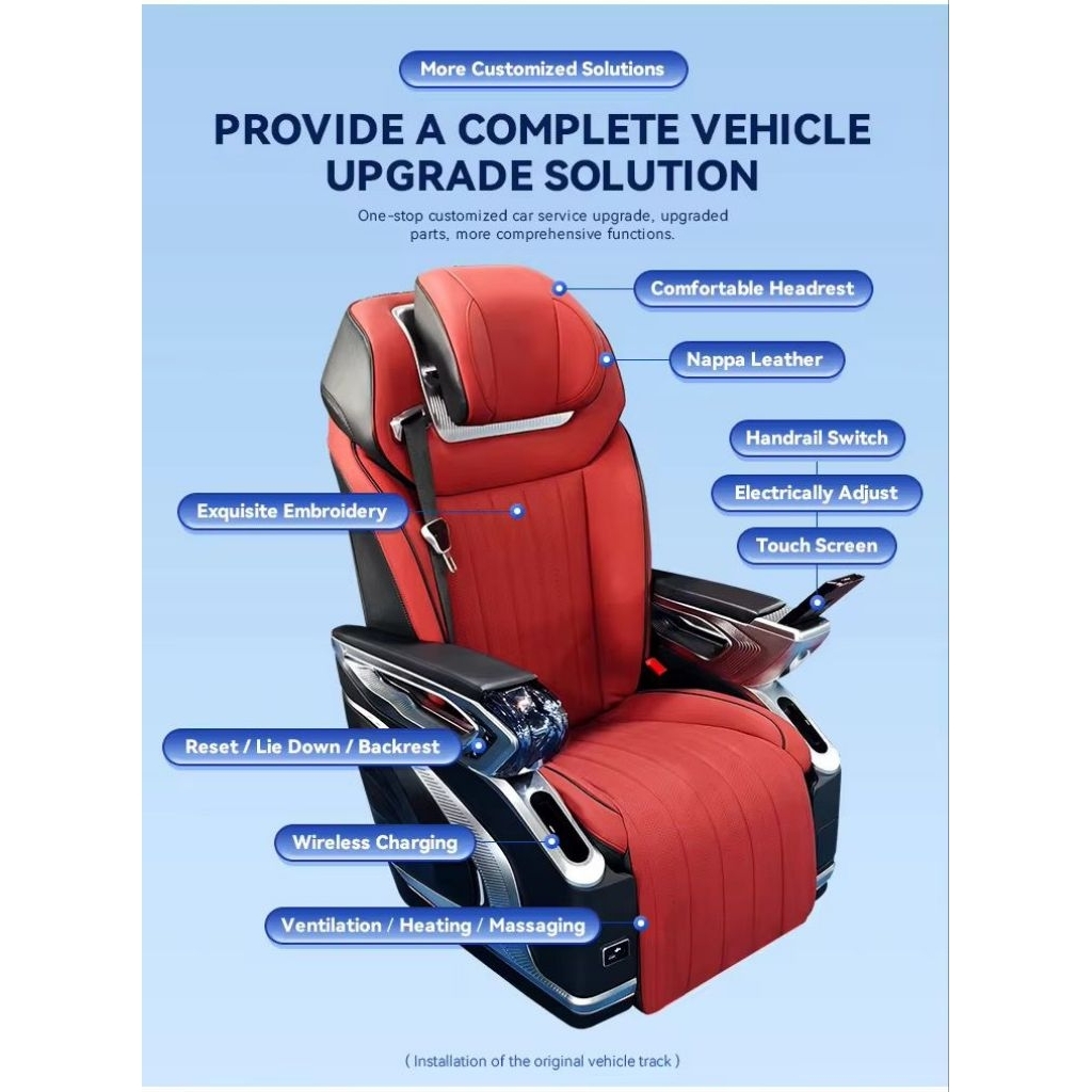 Jok Captain Seat Elektrik Alphard Vellfire Hiace Luxury VIP Seat Nappa Leather Massage Ventilasi Hea