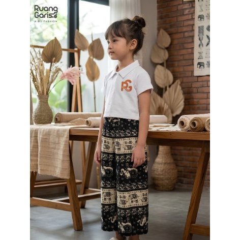RUANG GARIS - MALIA ELEPHANT SET - One Set Baju Gajah Thailand Viral Anak Perempuan 3-10 Tahun - Set