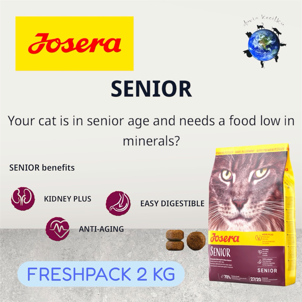 Josera Senior Cat (Freshpack 2 Kg) Premium Dry Cat Food Untuk Kucing Usia Senior 7+
