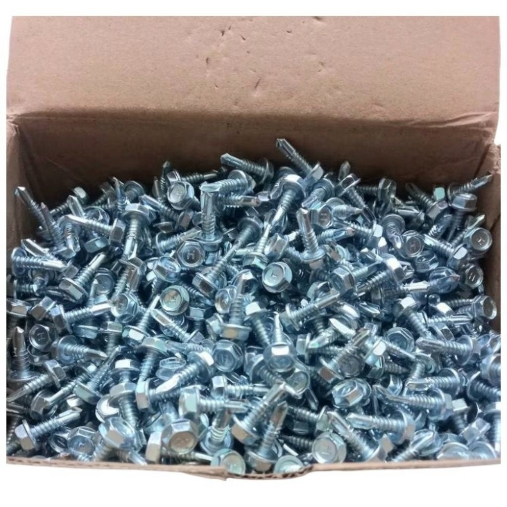 Sekrup baja ringan "10x16 "10x19 "12x25 "12x50 /perkilo gram 1kg /Galvanis putih