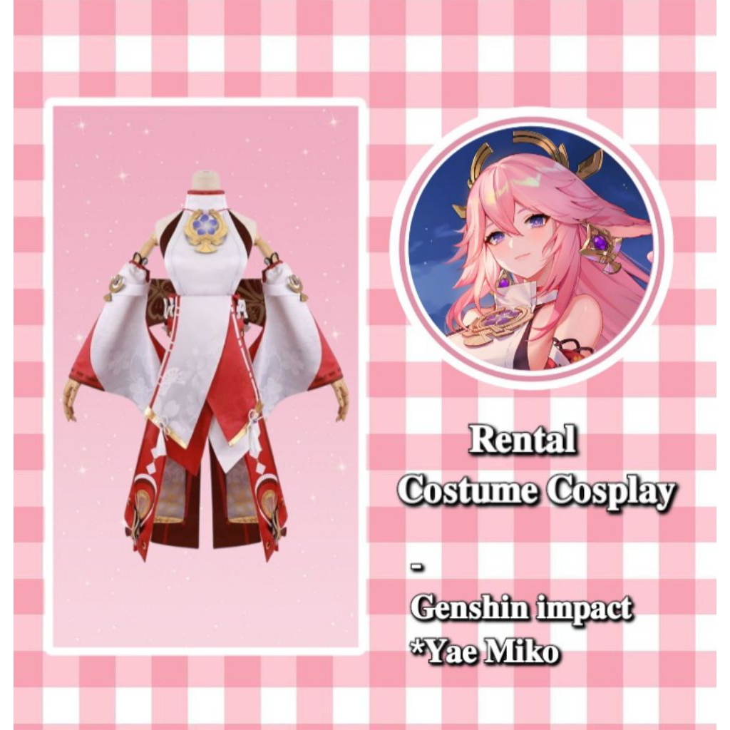Rental Costume Cosplay - Costume Cosplay Yae Miko Genshin Impact Size M