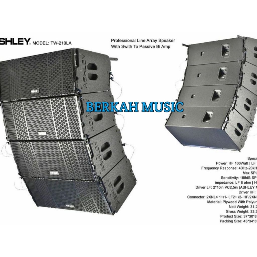 Speaker Pasif Line Array ASHLEY TW210LA TW 210 LA ORIGINAL 12 INCH TW 210LA TW210 LA