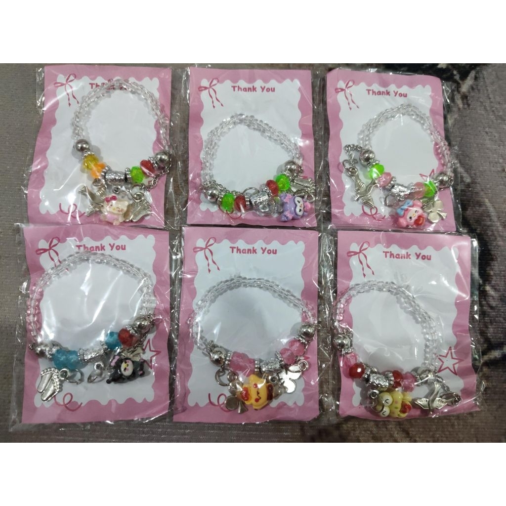 (12PCS)gelang pandora sanrio,gelang mainan anak sanrio