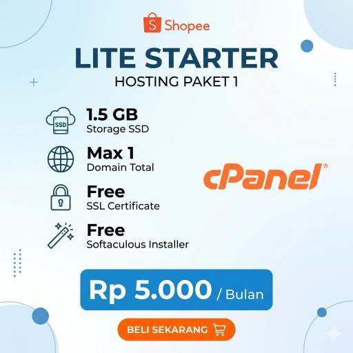 cPanel Hosting Bulanan Free Domain