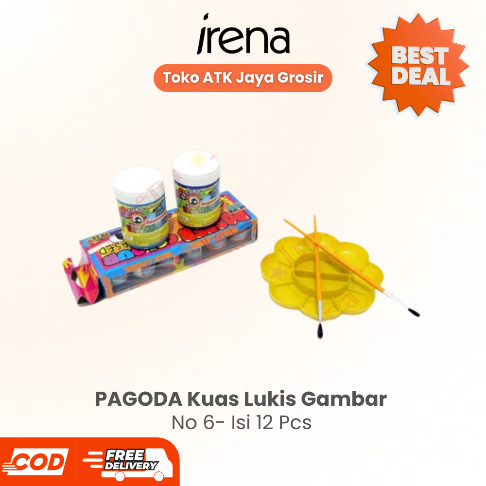 PAGODA Kuas Lukis Cat Air / Koas / Kuas Cat Air No 6