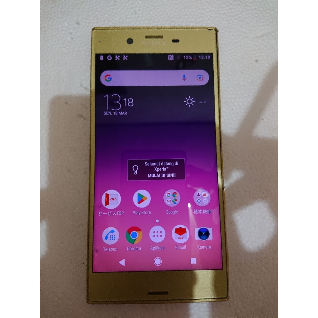 Lcd Sony Xperia XZS original copotan gold