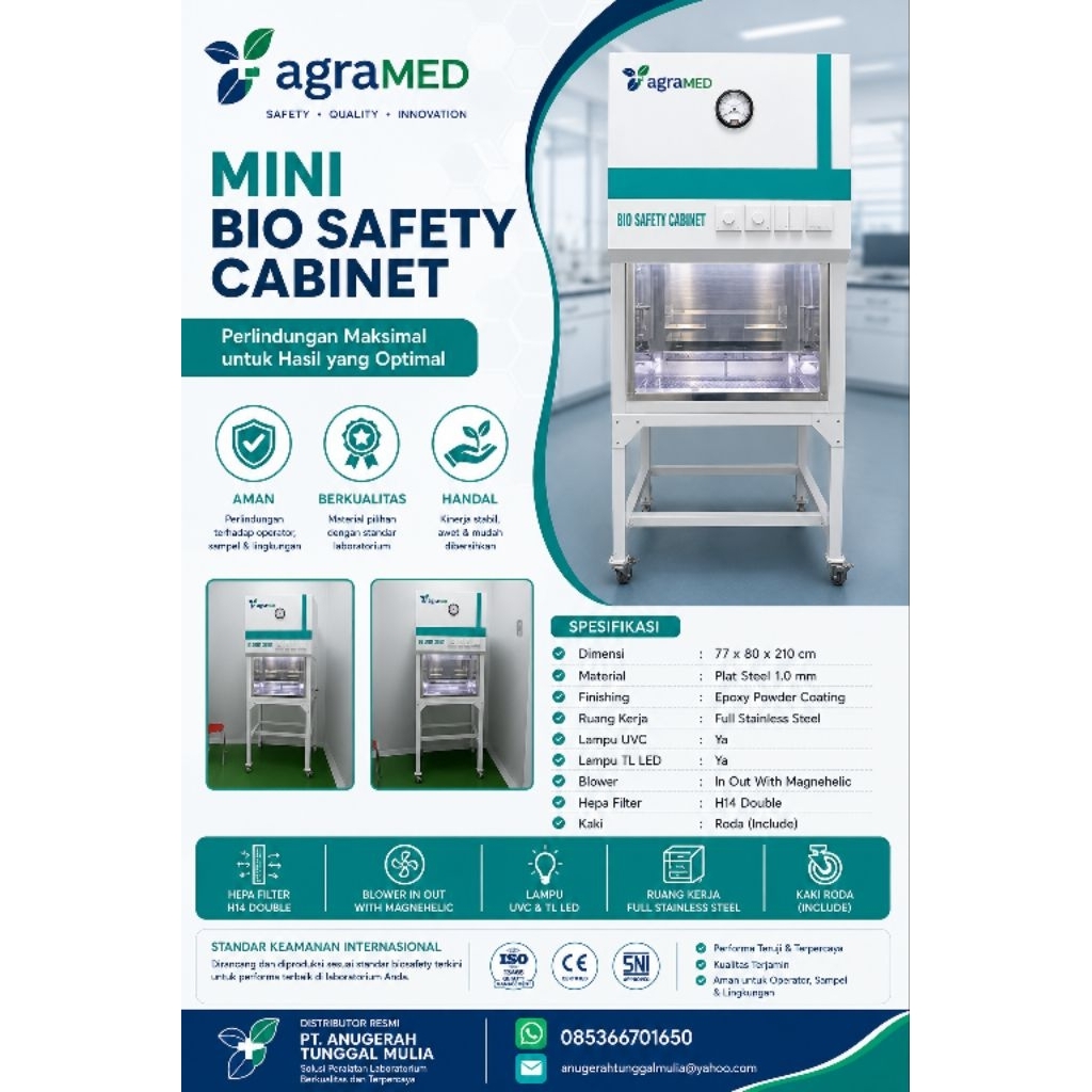 biosafety cabinet mini standar NSF include kalibrasi manufaktur