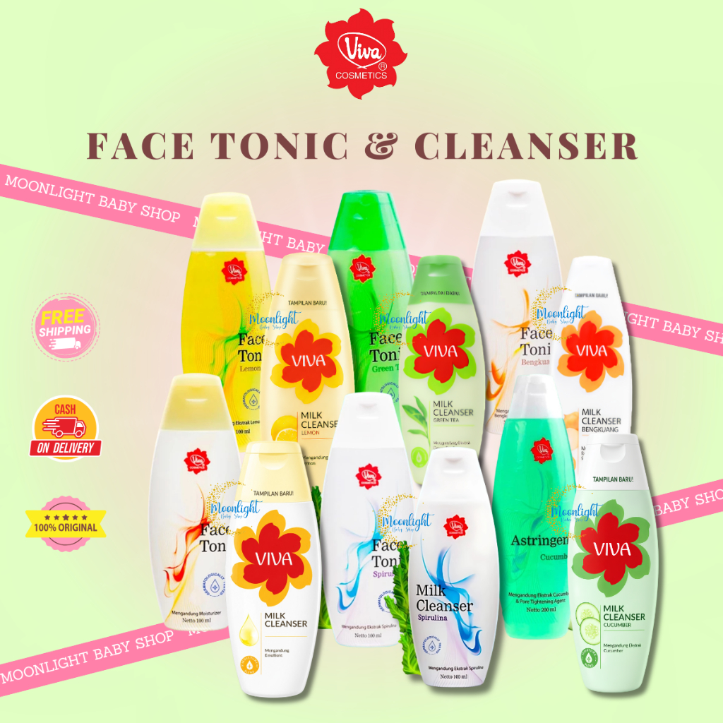 VIVA Milk Cleanser | Face Tonic 100mL Air Mawar | Susu Pembersih  | Toner Penyegar