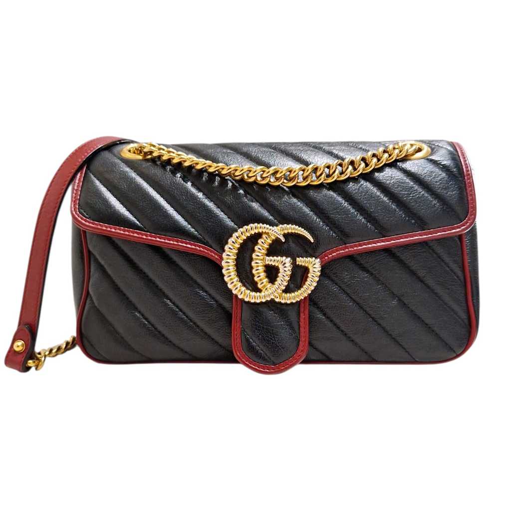 Preloved Gucci Marmont Black & Red Authentic