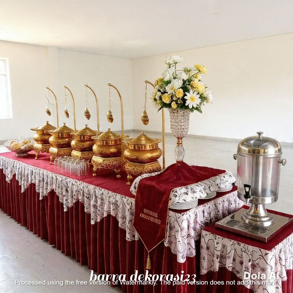 Cover Meja Poni Batik ukuran TxLxP 75x100x200 cm – Taplak Meja Prasmanan Kain Filamin Mengkilap Komb