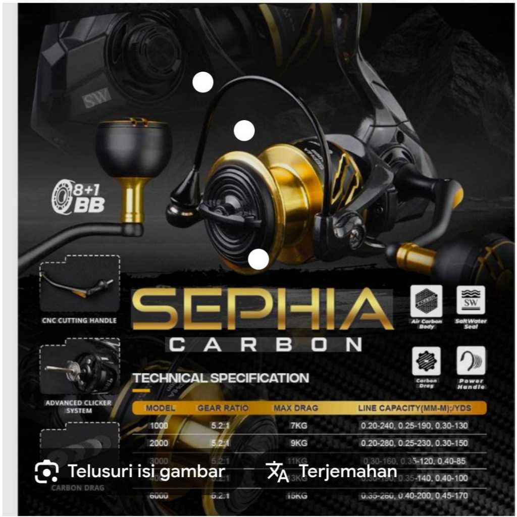 Reel Iroly Sephia Carbon SW 1000-6000